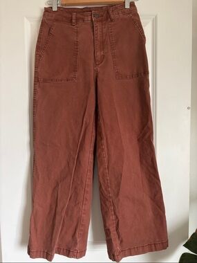 Women’s Wide-Leg Cropped Utility Pants in Rust